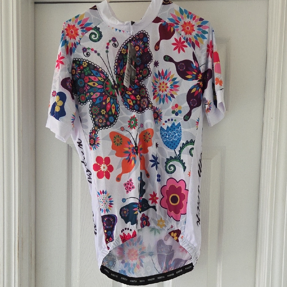 Weimostar Colorful Butterfly Cycling Jersey Womens Size XL